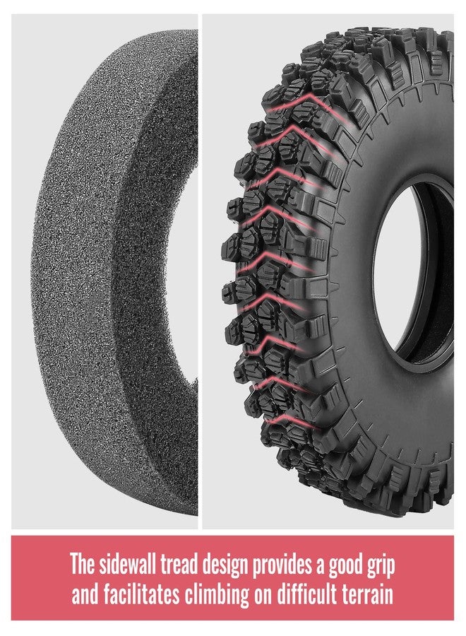 FriHobby 4.7"/120mm 1.9 Tires RC Crawler Tyres fit 1.9 Beadlocks Rims Soft Rubber Great Grip on Rocks Mud Dirt for Traxxas TRX4 Axial SCX10 II III Redcat Gen 8,w/Foam - Image 5